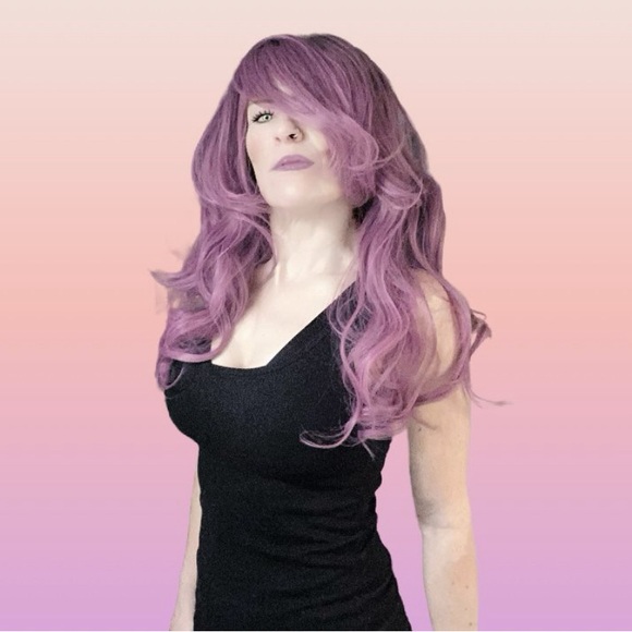 26” Muave Synthetic Wavy Dark Roots Fever Khloe Wig - Picture 3 of 11